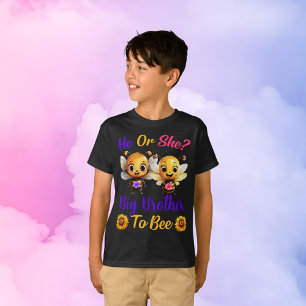 Camiseta El género revela que ella es gran hermano para abe