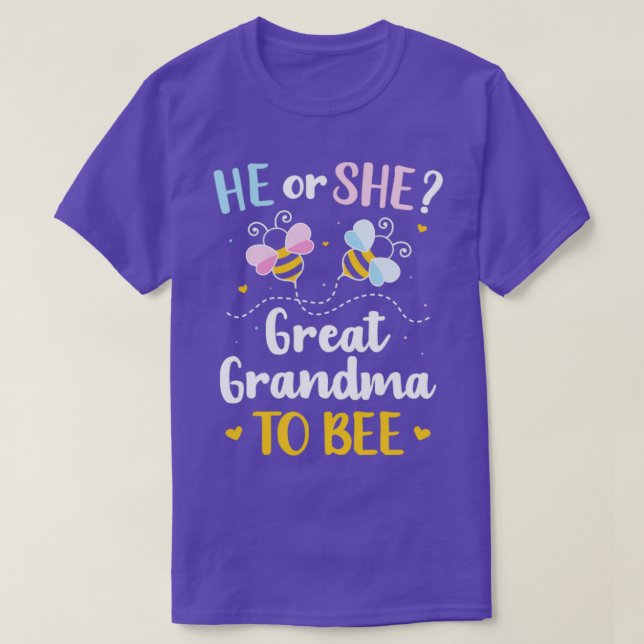 Camiseta El género revela que la bisabuela está a la par (Diseño del anverso)