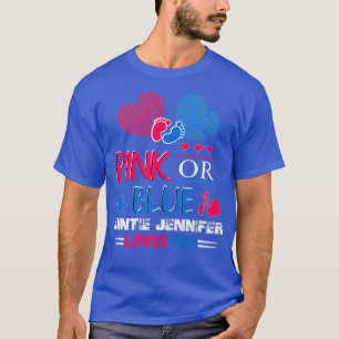 Camiseta El género revela que la tía rosa o azul Jennifer t