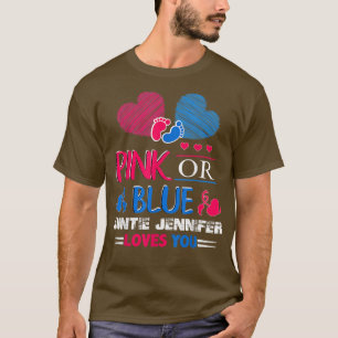Camiseta El género revela que la tía rosa o azul Jennifer t