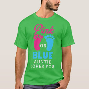 Camiseta El género revela que la tía rosa o azul te ama