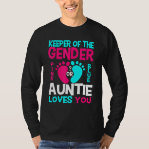 Camiseta El género revela que la tía rosa o azul te ama