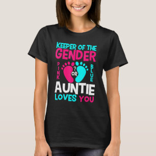Camiseta El género revela que la tía rosa o azul te ama