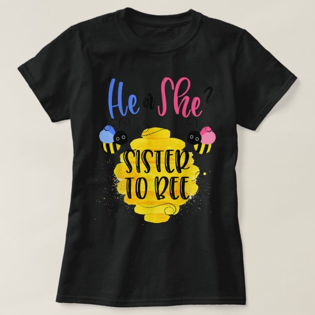 Camiseta El género revela qué será de él o de su hermana (Diseño del anverso)