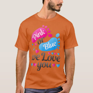 Camiseta El género revela rosa o azul que te queremos blanc