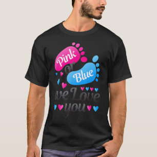 Camiseta El género revela rosa o azul que te queremos blanc