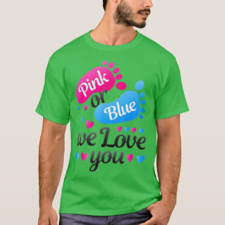 Camiseta El género revela rosa o azul que te queremos blanc