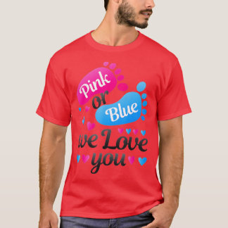Camiseta El género revela rosa o azul que te queremos blanc