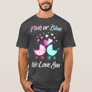 Camiseta El género revela rosa o azul que te queremos hombr