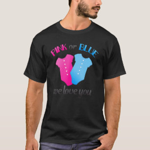 Camiseta El género revela rosa o azul que te queremos marea