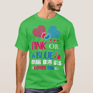 Camiseta El género revela rosado o azul que tu gran pez te