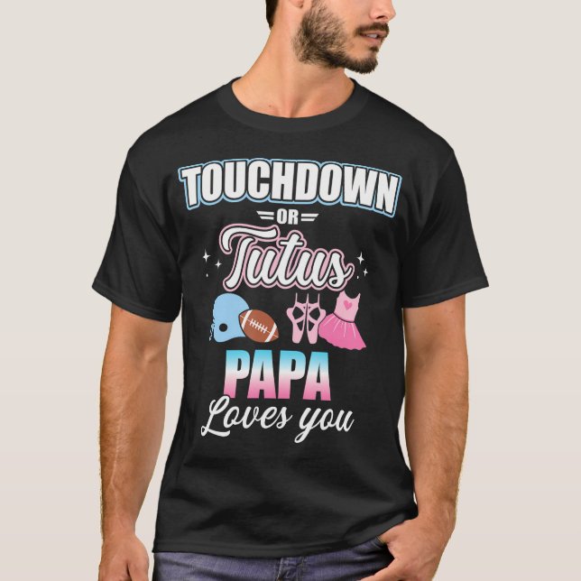 Camiseta El Género Revela Toques O Tutus Papa Coincidiendo  (Anverso)