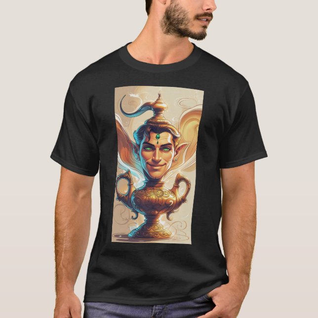 Camiseta El genio enigmático y su lámpara de ornato (Anverso)