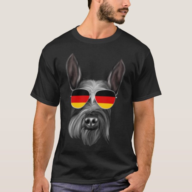 Camiseta El gigante de la bandera alemana Schnauzer Dog Ale (Anverso)