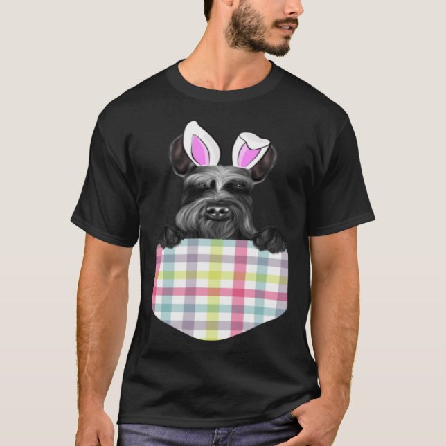 Camiseta El Gigante De Pascua Schnauzer Bunny Dog In Pocket (Anverso)