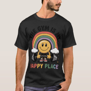 Camiseta El gimnasio es mi lugar feliz Sonriente Arcoíris F