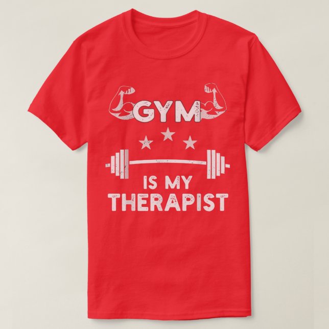 Camiseta El Gimnasio Es Mi Terapia (bárbaro) Gracioso Peso  (Diseño del anverso)