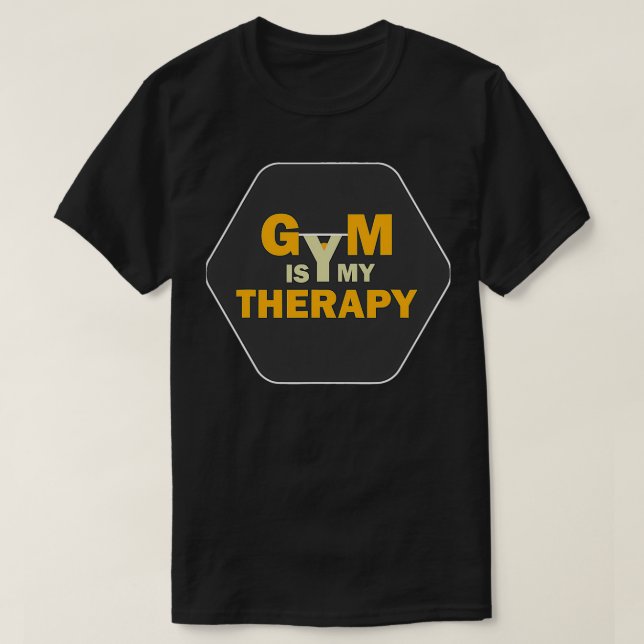 Camiseta El Gimnasio Es Mi Terapia Gimnasio (Diseño del anverso)