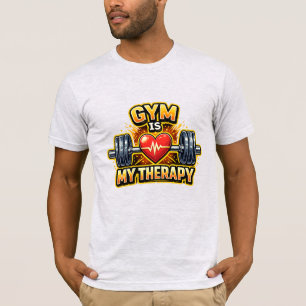 Camiseta El Gimnasio Es Mi Terapia Gráfico de Motivación Fi