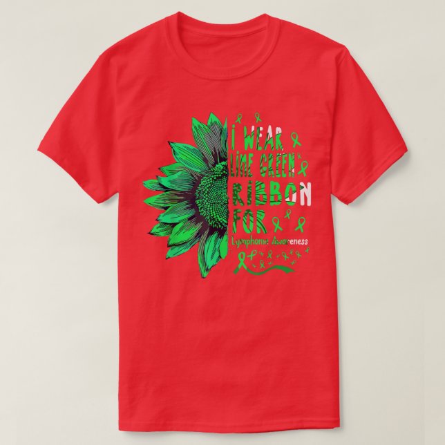 Camiseta El girasol I usa cinta verde lima para el linfoma  (Diseño del anverso)
