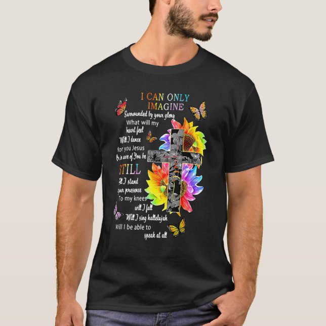 Camiseta El girasol Jesús cruza la mariposa que puedo imagi (Anverso)