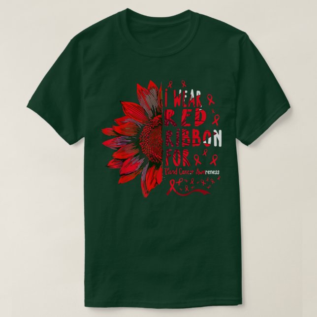 Camiseta El girasol que llevo cinta roja para el tratamient (Diseño del anverso)