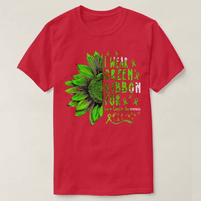 Camiseta El girasol que uso es cinta verde para el cáncer d (Diseño del anverso)