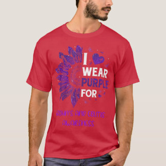 Camiseta El Girasol Que Uso Es Crohetes De Cinta Púrpura Y 