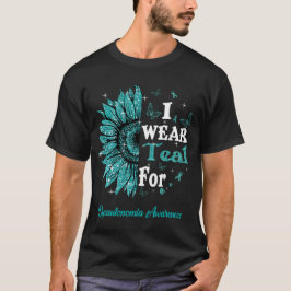 Camiseta El Girasol Se Usa Verde azulado Para La Conciencia