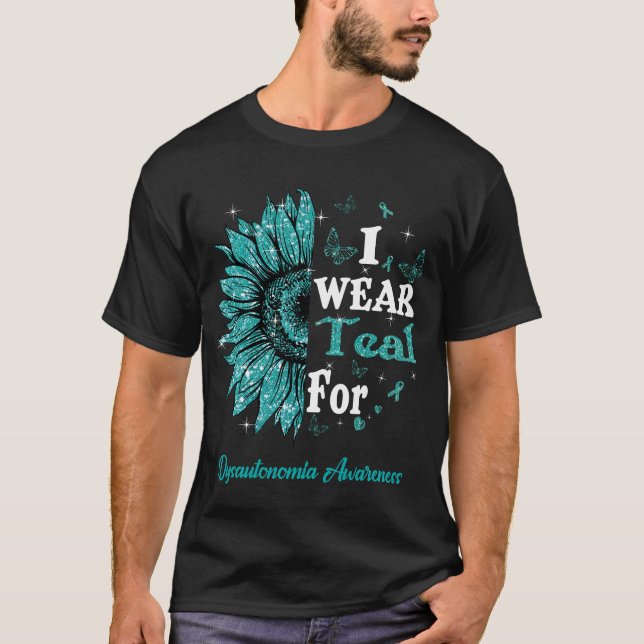 Camiseta El Girasol Se Usa Verde azulado Para La Conciencia (Anverso)