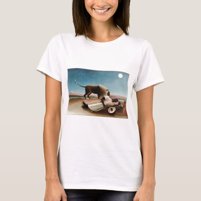 Camiseta "El gitano durmiente" de Rousseau (1897) (Anverso)