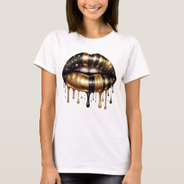 Camiseta El glamour dorado gotea levanta la víspera de Año