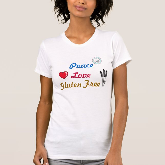 Camiseta El gluten del amor de la paz libera (Anverso)