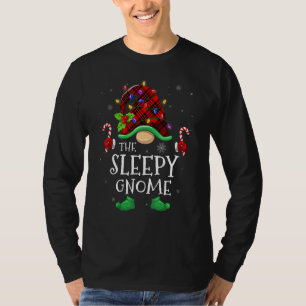 Camiseta El Gnome Adormecido Buffalo Plaid Familia Combinad