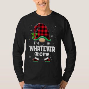 Camiseta El Gnome Whatever Buffalo Plaid Navidad Matchin