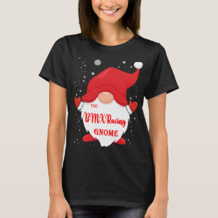 Camiseta El gnomo de carreras BMX de pijama de Navidad fami