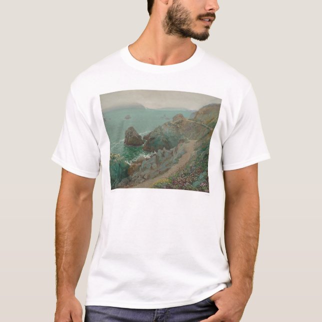 Camiseta El Golden Gate del acantilado del océano (1154) (Anverso)