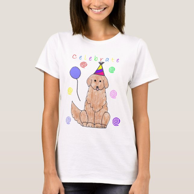 Camiseta El golden retriever celebra (Anverso)