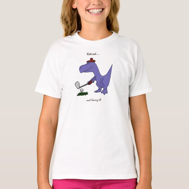 Camiseta El Golfing jubilado divertido del dinosaurio de (Anverso)