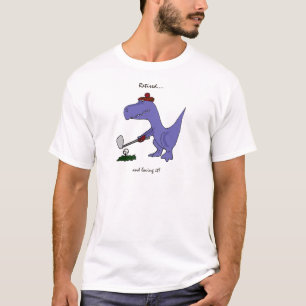 Camiseta El Golfing jubilado divertido del dinosaurio de