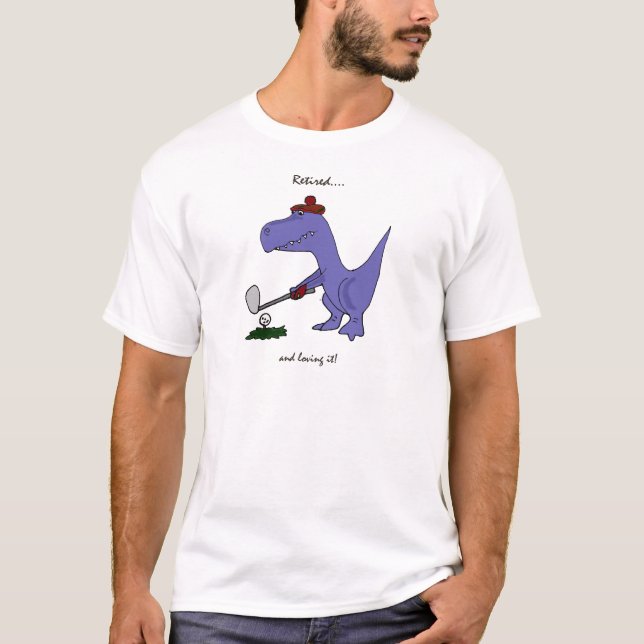Camiseta El Golfing jubilado divertido del dinosaurio de (Anverso)