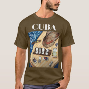 Camiseta El Gorra cubano Dominos Cigar Fedora Funny CubaGif
