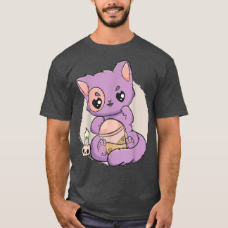 Camiseta El Gótico Kawaii Pastel, lindo y espeluznante gato