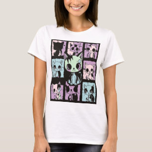 Camiseta El Gótico Kawaii Pastel Patchwork Gótico Creepy