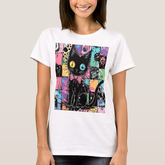 Camiseta El Gótico Kawaii Pastel Patchwork Gótico Creepy (Anverso)