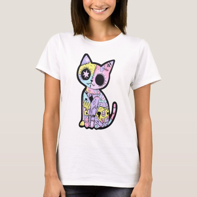 Camiseta El Gótico Kawaii Pastel Patchwork Gótico Creepy (Anverso)