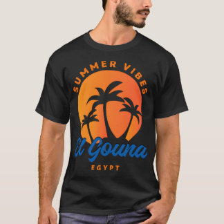 Camiseta El Gouna Egypt Sunset Palm Trees Vibes de verano