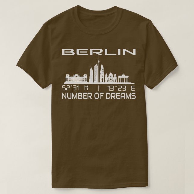 Camiseta El GPS Coordina Ciudad De Berlín Skyline Dream Cit (Diseño del anverso)