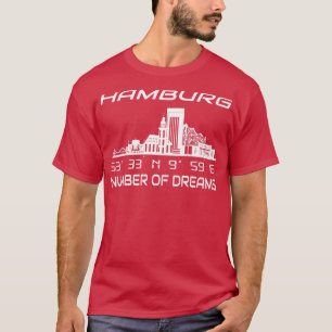Camiseta El GPS coordina Ciudad Hamburgo Skyline Dream City