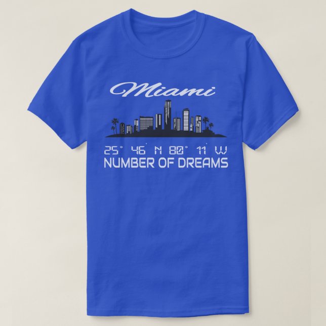 Camiseta El GPS coordina Ciudad Miami Skyline Dream City (Diseño del anverso)
